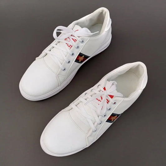 Men's Rexine Fancy Sneakers (GU-White)